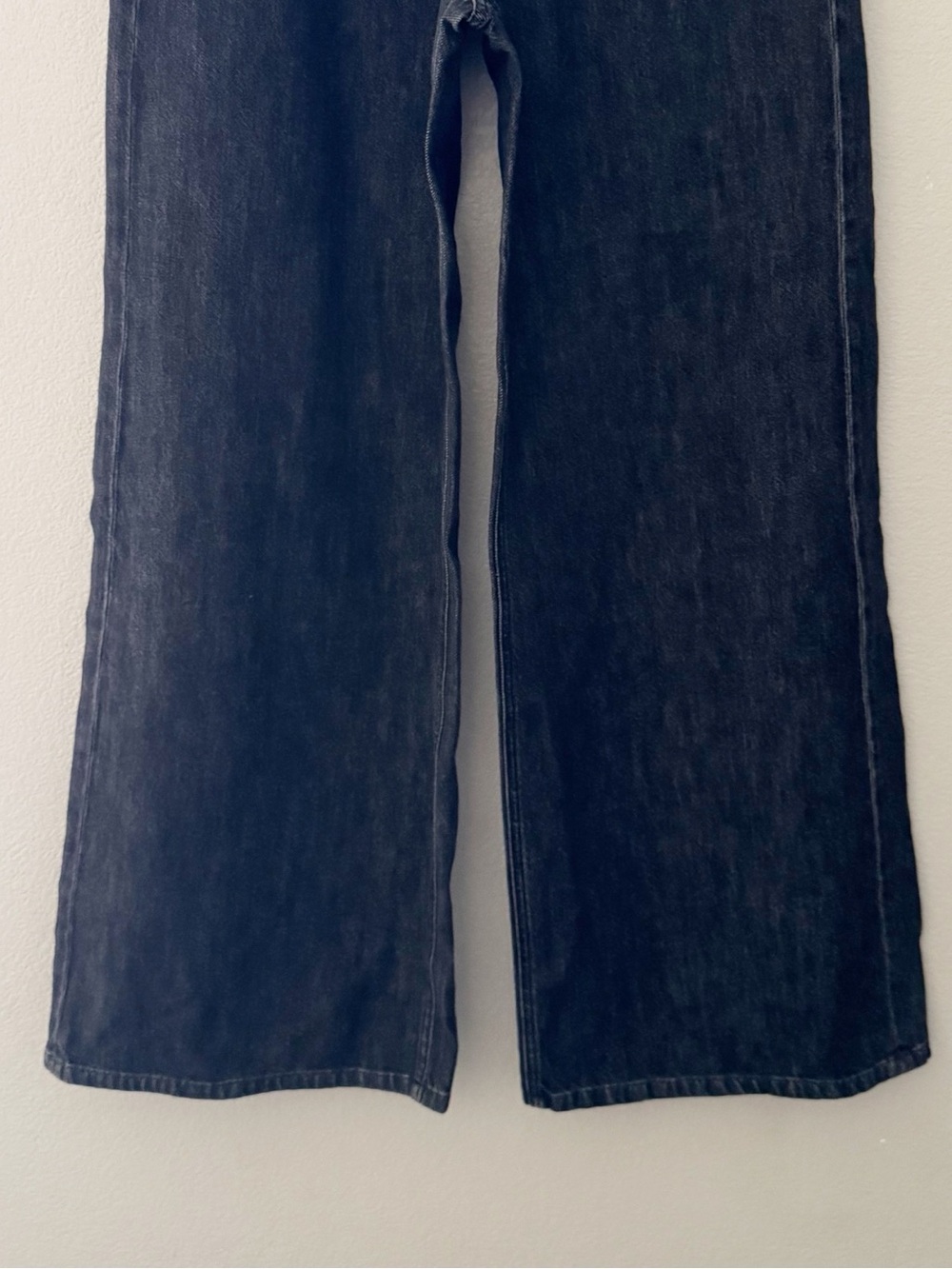 Alice + Olivia Trish Low Rise Baggy Wide Leg Jeans 32 Black Dark Denim Slouchy - Picture 9 of 12